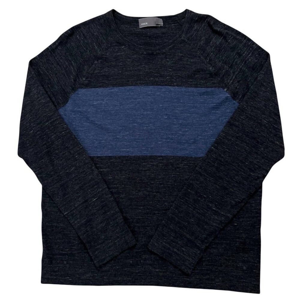 Vince Sweater Mens Size XL Pullover Crewneck Cashmere Blend Lightweight Blue